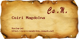 Csiri Magdolna névjegykártya
